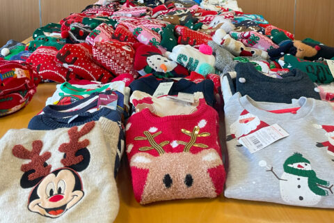 A display of Christmas jumpers