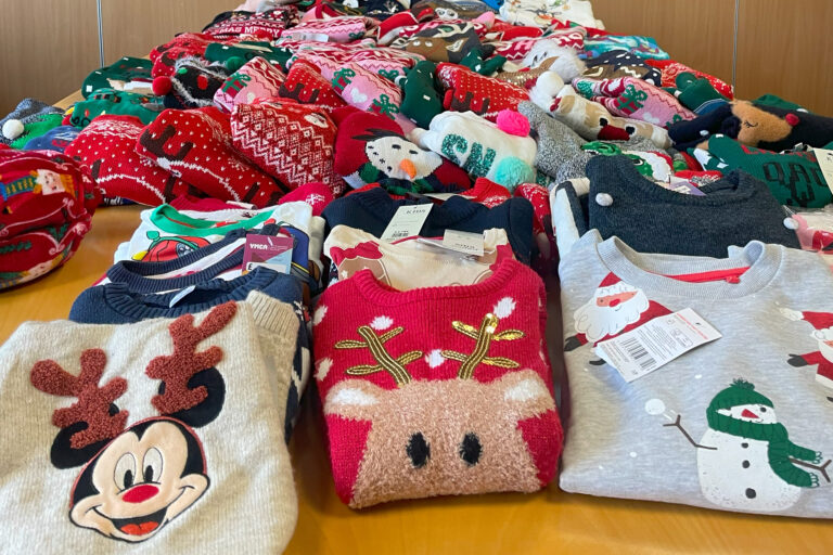 A display of Christmas jumpers
